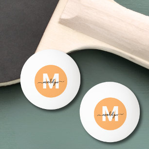 Orange Monogram Ping Pong Ball