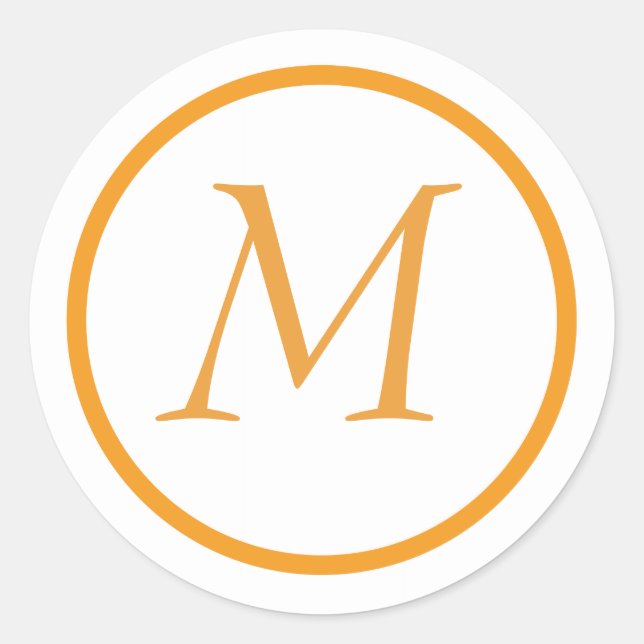Orange Monogrammed Sticker (Front)