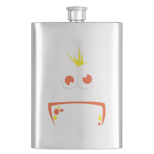 Orange Monster Face Flask