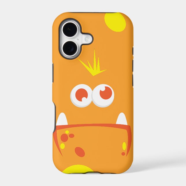 Orange Monster Face iPhone Case (Back)