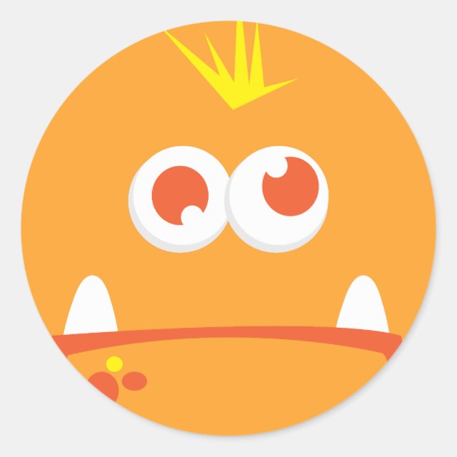 Orange Monster Face Stickers (Front)