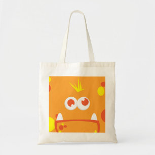 Orange Monster Kawaii Face Tote Bag
