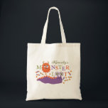 Orange Monster Loot Halloween Trick or Treat Tote Bag<br><div class="desc">Cute Halloween trick or treat bag with monsters and candy in purple,  orange,  and green. Personalise with your child's name. Fun monster loot bag personalised with your kid's name.</div>