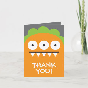 Orange Monster Thank You Card