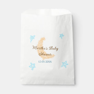Orange moon blue stars glitter baby shower sparkle favour bags