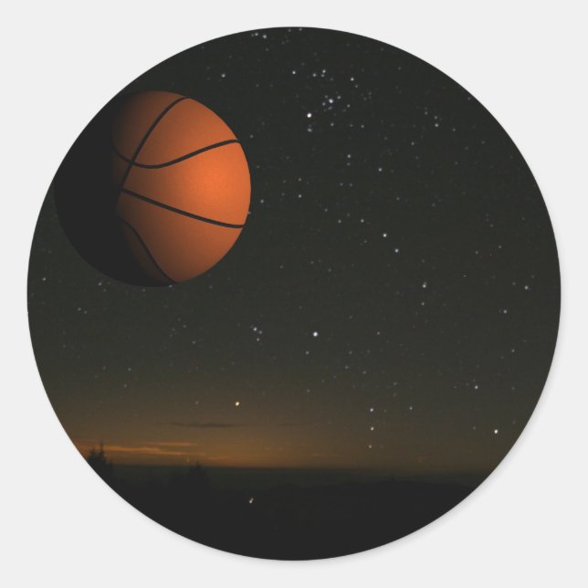 Orange Moon Classic Round Sticker (Front)