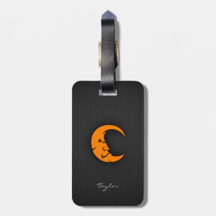 Orange Moon Luggage Tag