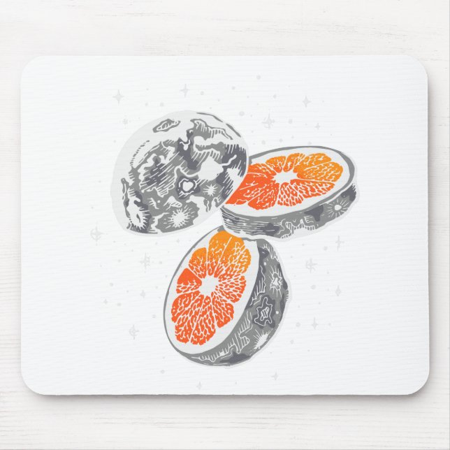 Orange Moon Mouse Mat (Front)