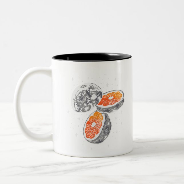 Orange Moon Two-Tone Coffee Mug (Left)