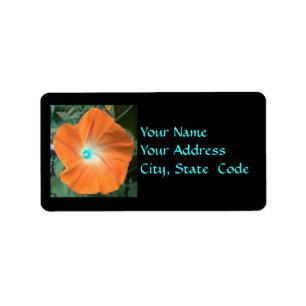 Orange Morning Glory Address labels