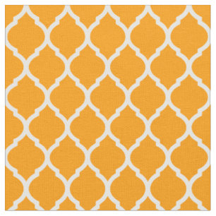 Orange Moroccan Quatrefoil Fabric