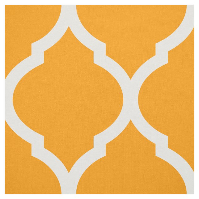 Orange Moroccan Quatrefoil Large Scale Fabric (Swatch)
