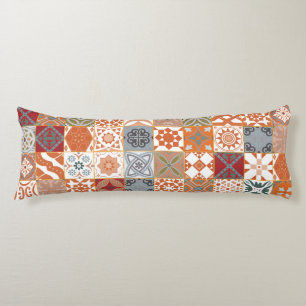 Orange Moroccan tile Body Cushion