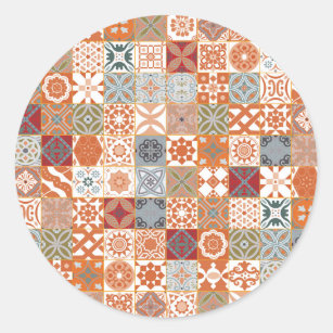 Moroccan Tile Stickers & Labels | Zazzle UK