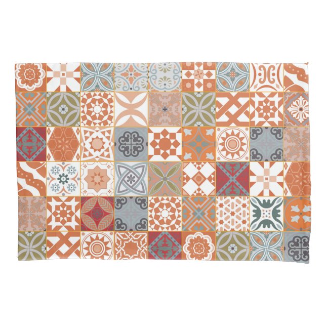Orange Moroccan tile Pillowcase (Front)
