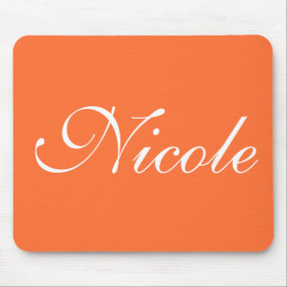 Orange Mousepad, Customized Name Mouse Mat