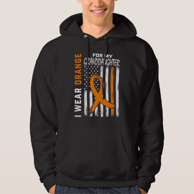 Orange MS Granddaughter Multiple Sclerosis Awarene Hoodie (Front)