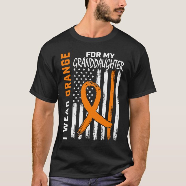Orange MS Granddaughter Multiple Sclerosis Awarene T-Shirt (Front)