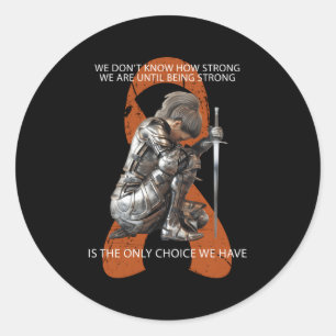 Orange Ms Multiple Sclerosis Awareness Classic Round Sticker