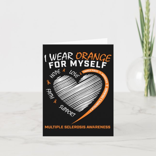 Orange Multiple Sclerosis Apparel Women Men Ms Card (Front)