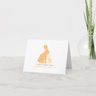 Orange Mum and Baby Rabbit Thank You Notes