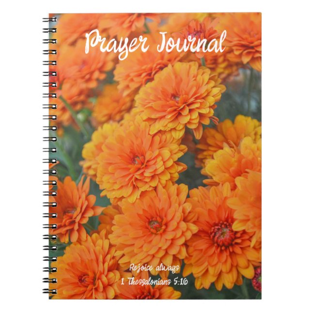 Orange Mum Flowers Fall Bible Verse Journal (Front)