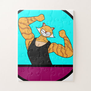 Orange muscle cat Puzzle