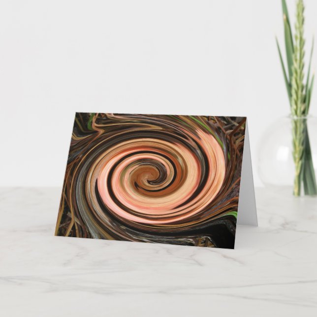 Orange Mushroom Abstract Note Card (Front)