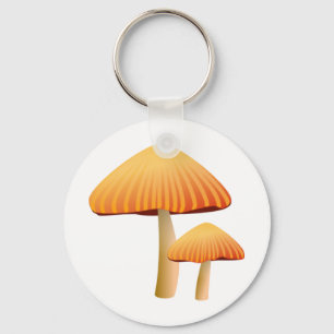 Orange Mushrooms Key Ring