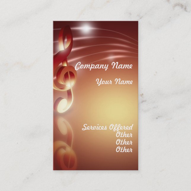 Orange Music Business Card (Front)
