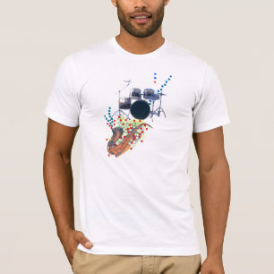 Orange Music Montage 2 Men's T-Shirt