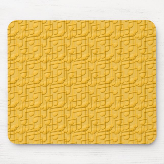 Orange Music Notes Mouse Mat (Front)
