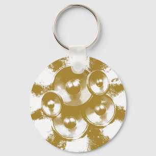 Orange music speakers key ring