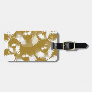 Orange music speakers luggage tag
