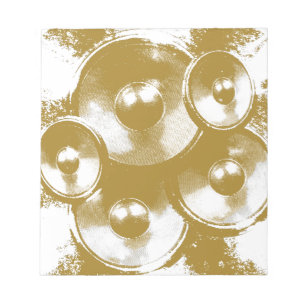 Orange music speakers notepad