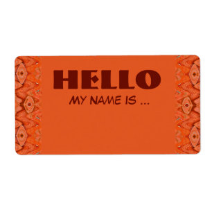 orange name badge