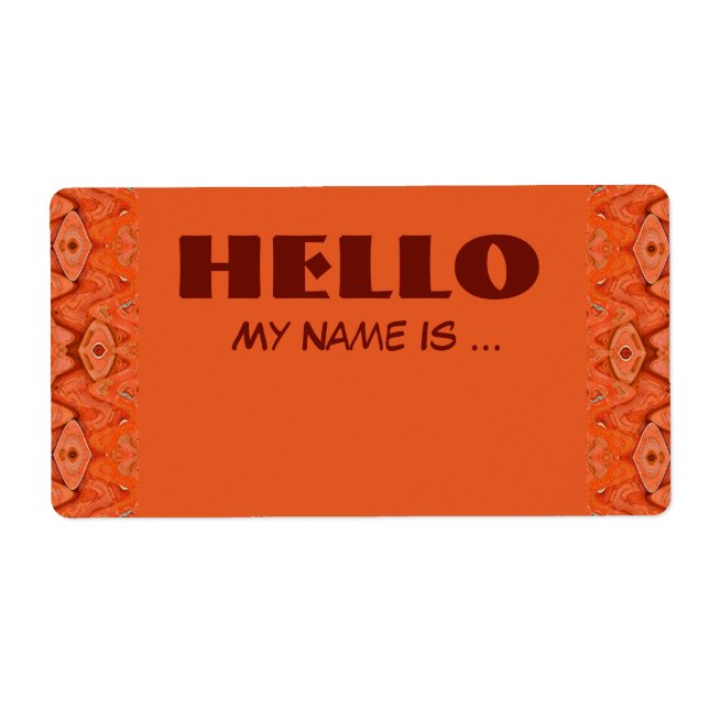 orange name badge (Front)