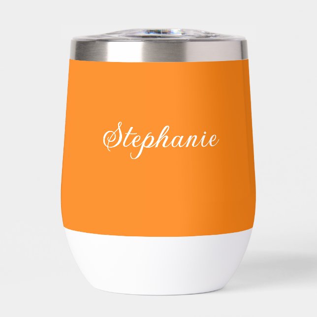 Orange Name Modern Elegant Monogram Boho (Front)