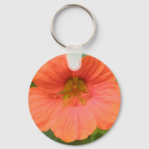 Orange Nasturtium Flower Keychain