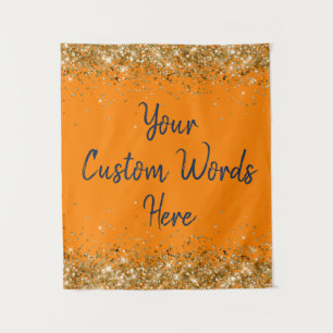 Orange Navy Backdrop Birthday Party Photo Booth Tapestry