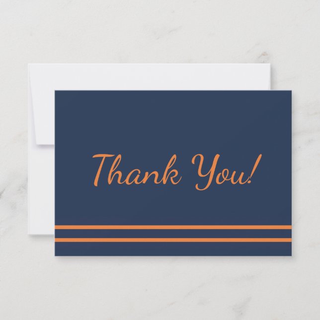 Orange Navy Blue Striped Thank You (Front)