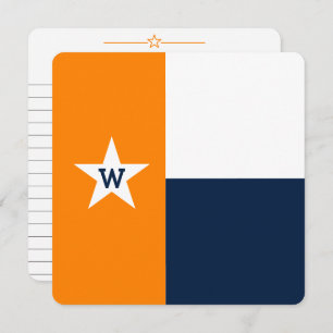 Orange & Navy Blue Texas Flag Flat Card