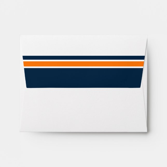 Orange & Navy Bowl Game Party Invitation Envelope (Back (Top Flap))
