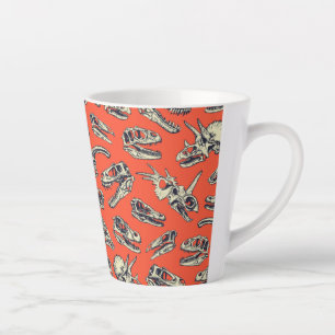 Orange & Navy Dinosaur Skulls Latte Mug