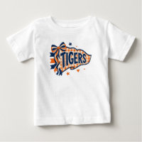 Orange Navy Tigers Game Day Bow Pennant