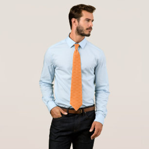 Orange Neck Tie With Abstract Peach Colour Design 