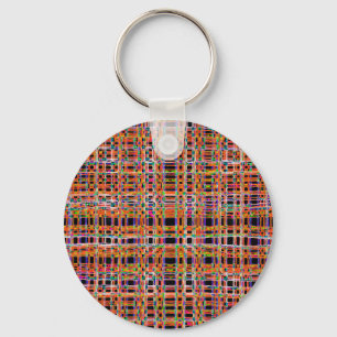 Orange neon lines pattern key ring