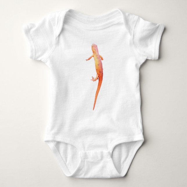 orange newt baby bodysuit (Front)