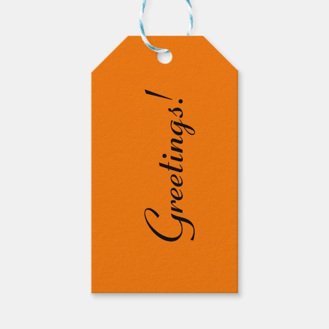 Orange no.1, Orange Gift Tag (Front)