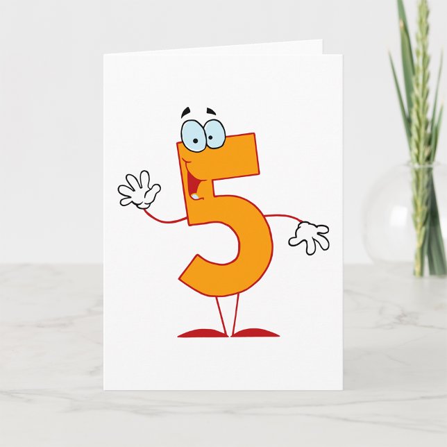 Orange Number 5 Greeting Cards (Creator Uploaded)